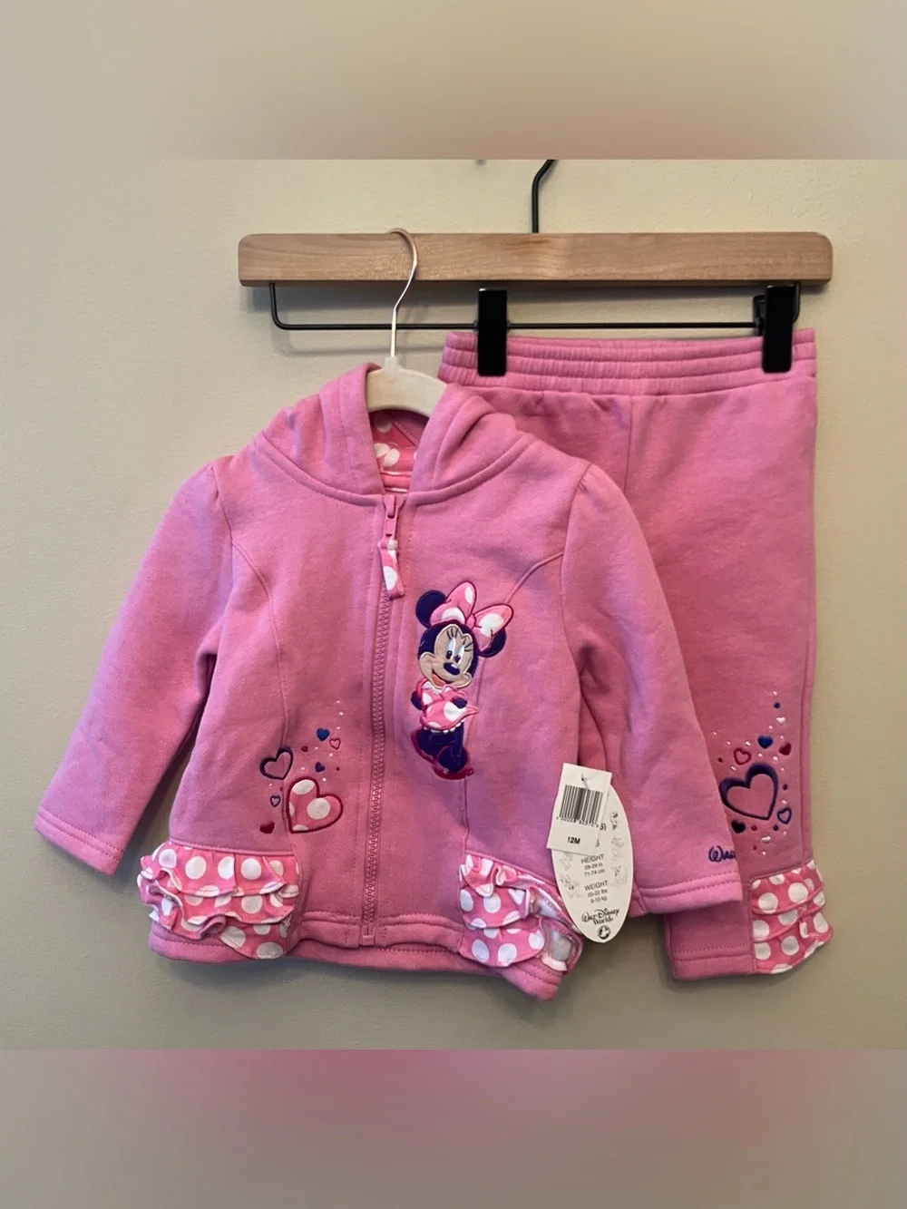 NWT Walt Disney World Park Exclusive Minnie Mouse Hoodie & Sweatpants 12 Month